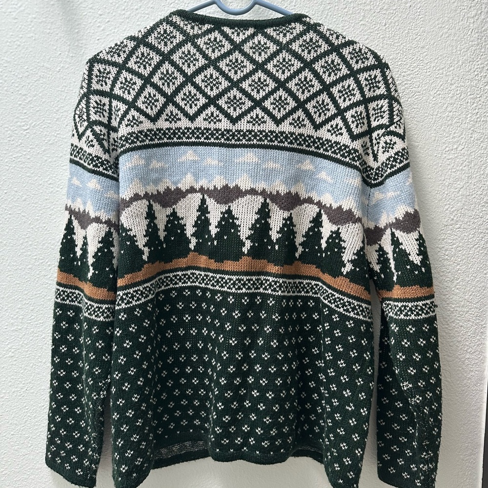Vintage Green Colorwork Sweater